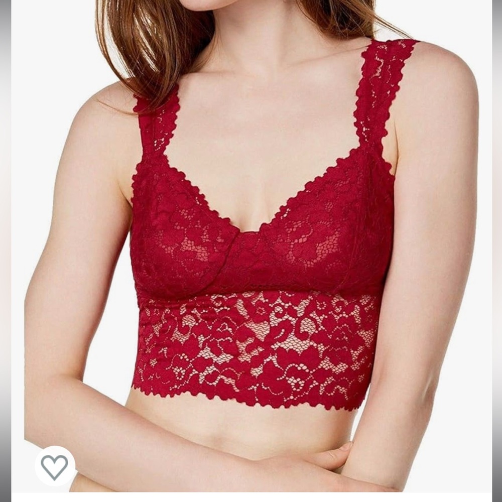 FREE PEOPLE Dream Away Lace Brami - color raspberry in size XS